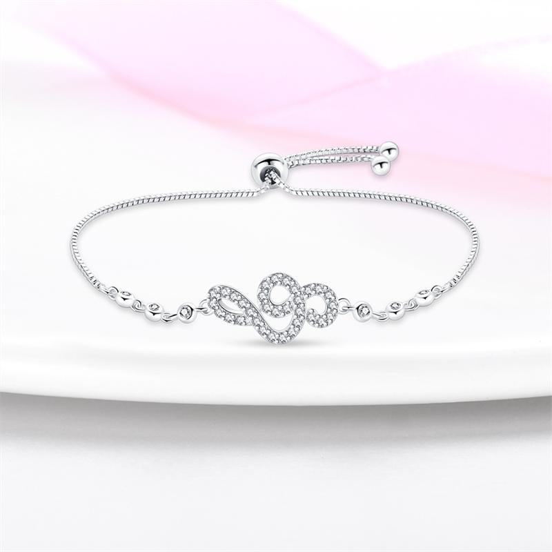 Fashion Lucky Sunflower Pendant Bracelets for Women Sparkling Zircon Infinity Symbol Bracelet Valentine's Day Jewelry