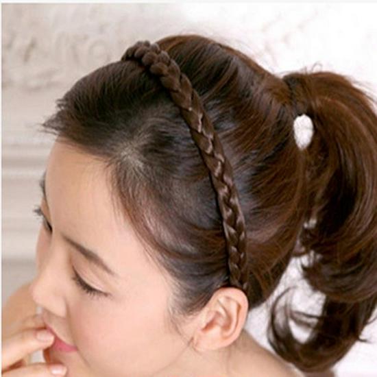 

Bohemian Spicy Pepper Braided Wig Headband Hair Accessory Black (Headband)