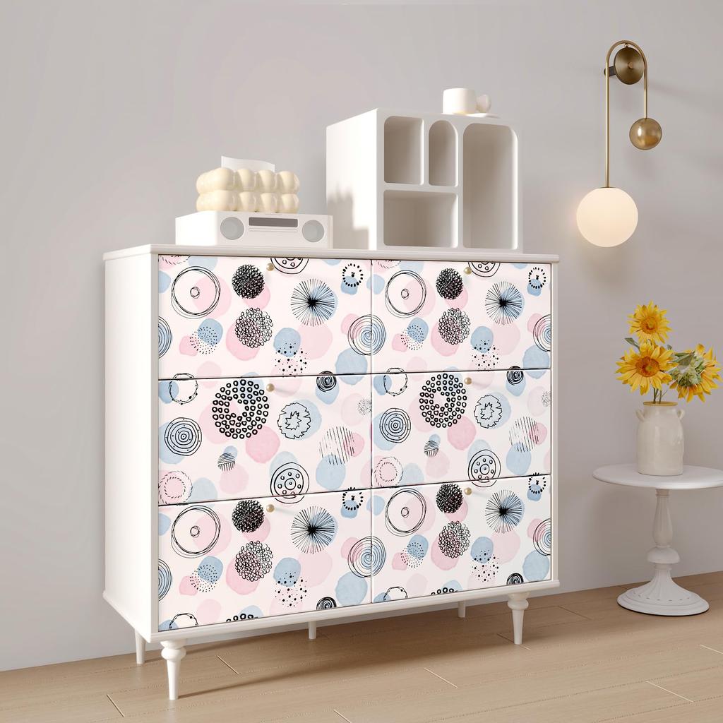 CHIHUT Removable Wallpaper Wall Dot Geometric Scandinavian Suitable for Sliding Interior Living TV Decorative Sheet Sticker, Decal, 44.5x600cm,