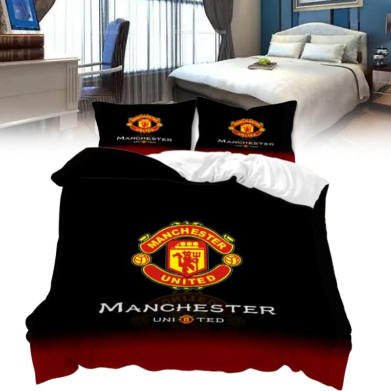 Pattern Digital Manchester Printed Duvet Cover Pillowcase Set Bedding Bedroom