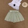 2024 Autumn Plus Size Plaid Cotton Linen Wide-Leg Skirt Pants - Elegant and Casual