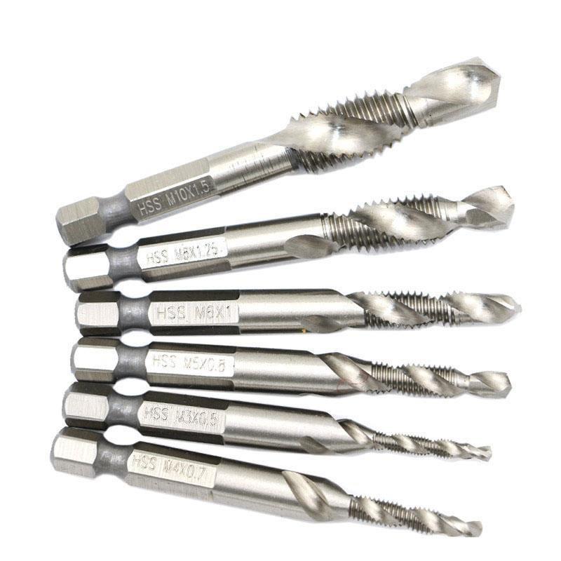 Premium Quality Hex Shank Titanium Plated Screw Thread Drill Bits Set Compound Tap Tool