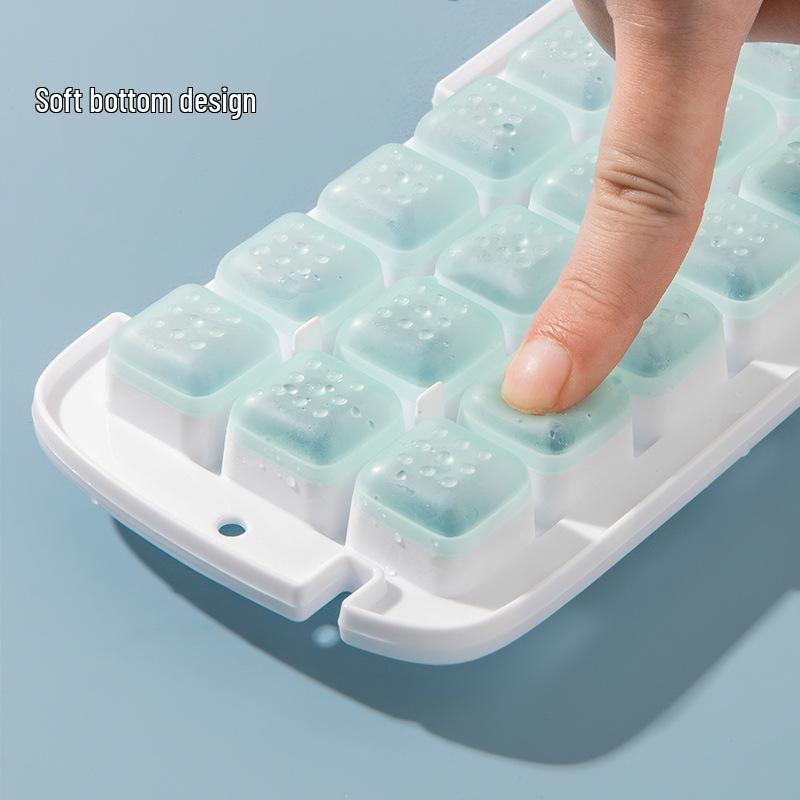 Silicone Ice Cube Tray with Double Layer Storage Box for Rapid Ice Making