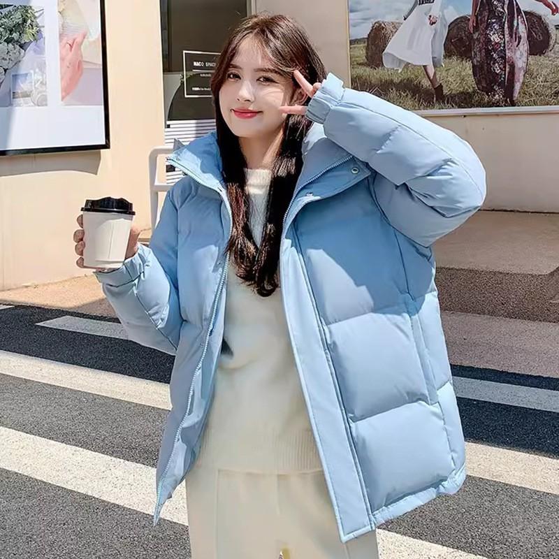 Womens White Duck Down Puffer Jacket Short Loose Hooded Winter Warm Coat Daily Casual Wear