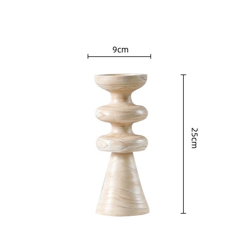 Resin Handicrafts Simulated Marble Sculpture Geometric Semi-circular Statue Candlestick Candle Holder Home Decoration