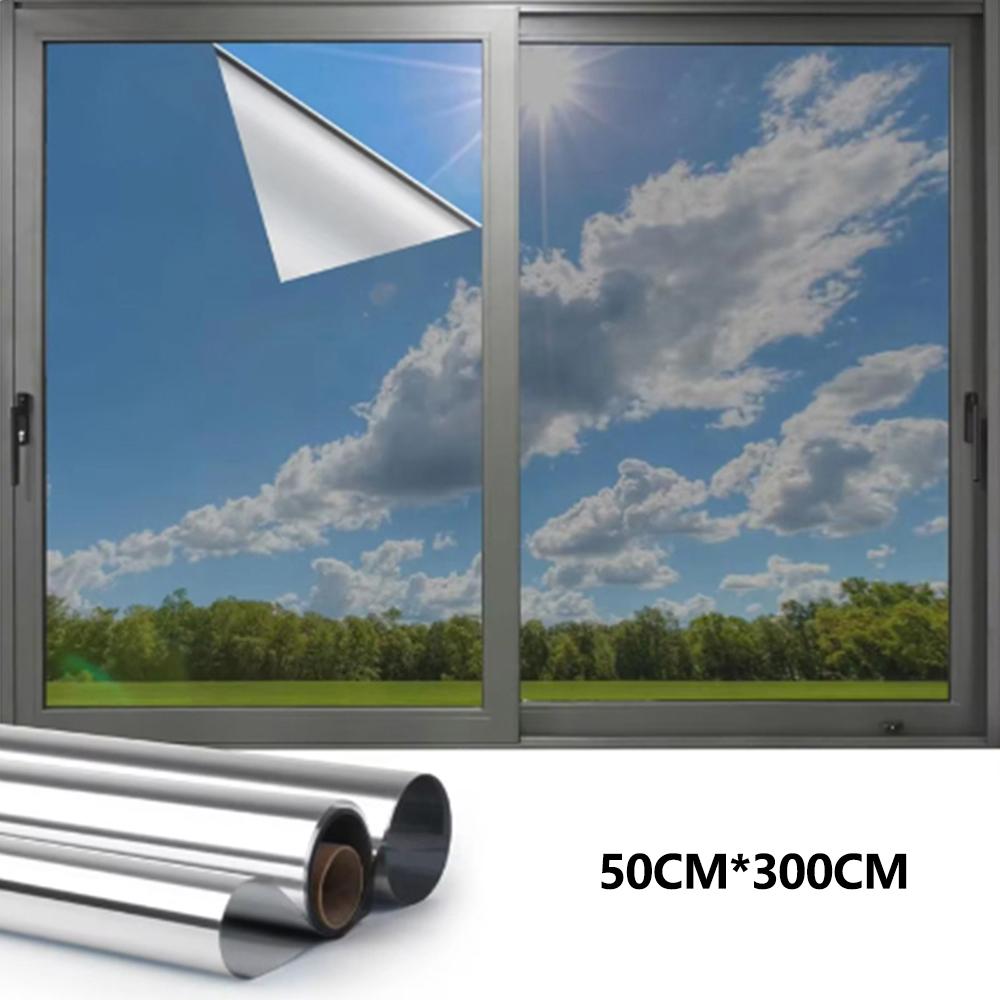 

50x300cm Window Privacy Film Office Home Balcony One Way UV Blocking Static Cling Glass Film A