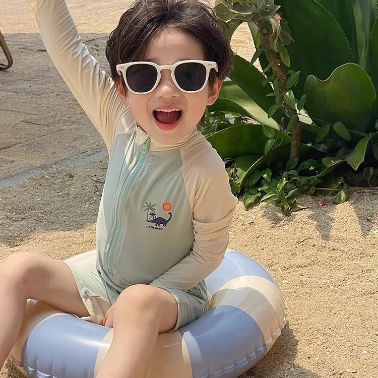2025 Kids' Dinosaur Rash Guard: Long-Sleeve, Quick-Drying Summer Swimsuit