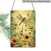 2D Flat - 1pc Vintage Dragonfly Floral Metal Sign | Aluminum Wall Art Decor, Garden Cafe Garage Engraving, 8x12 Inch, for Home Restaurant Indoor