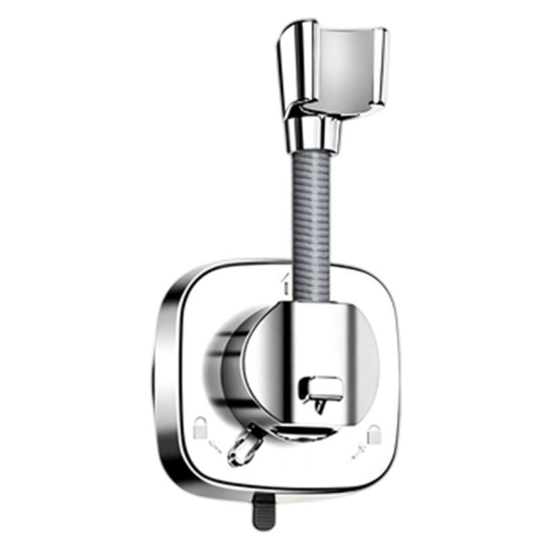 Wall Mounted Shower Head Mount with Suction Cup, Bathroom Replacement Accessory for Handheld Shower Wall Area Use