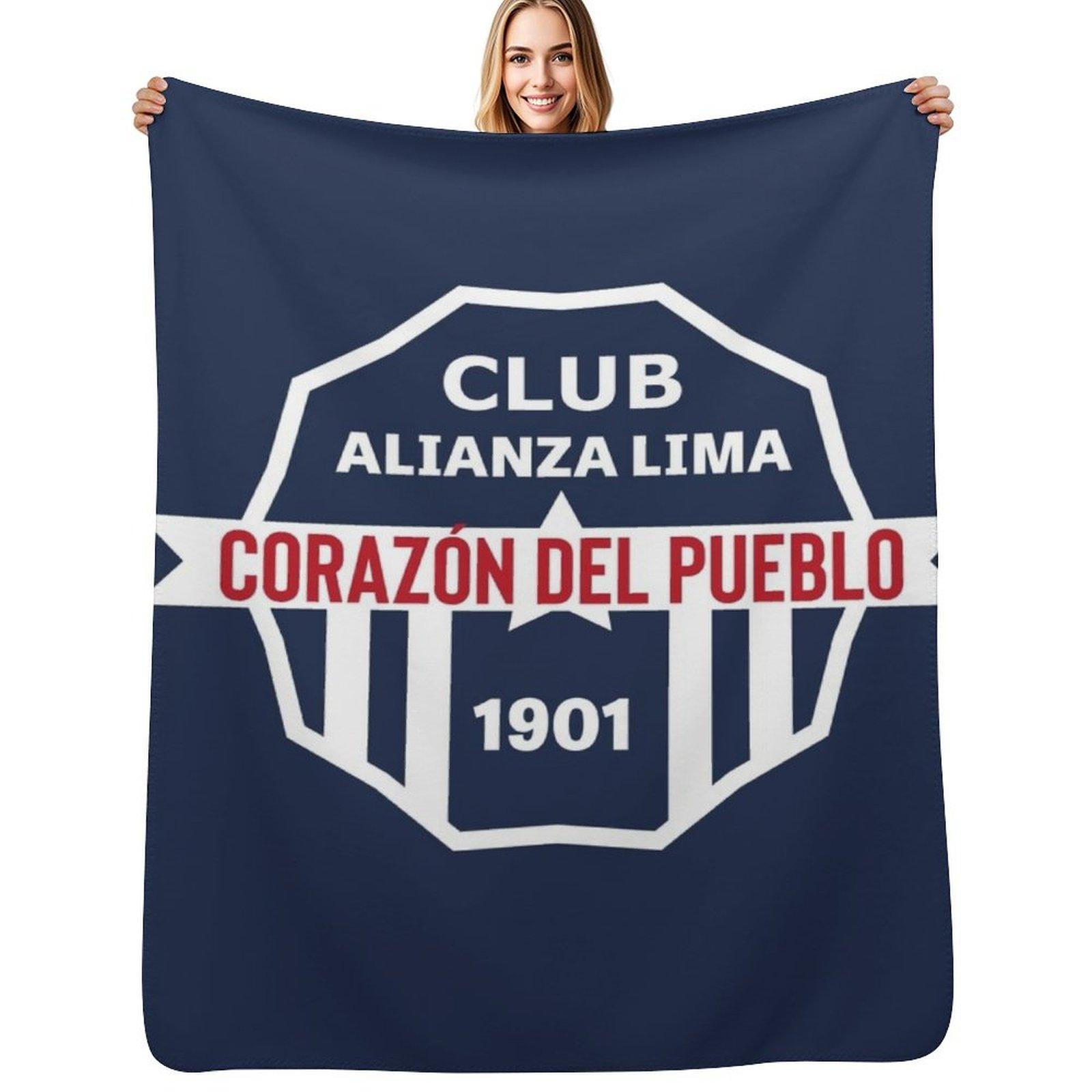 Club Alianza LIma- Peru stickers Pack Throw Blanket No Pilling Soft Warm Blanket for Bed Size: 75*100cm, Weight: 230 GSM