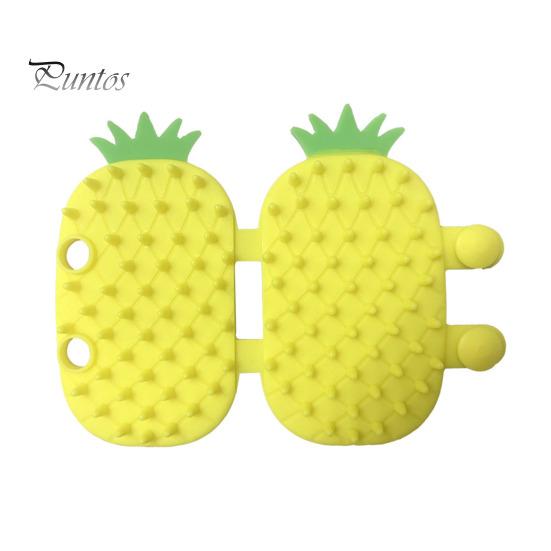 Masážní kartáč na odstraňování chlupů pro kočky Ananas Kočičí ucho Tvar Stolek Nástroj na škrábání nohou Měkký oboustranný hřeben pro psy Kočky Samočisticí uklidňující mazlíček