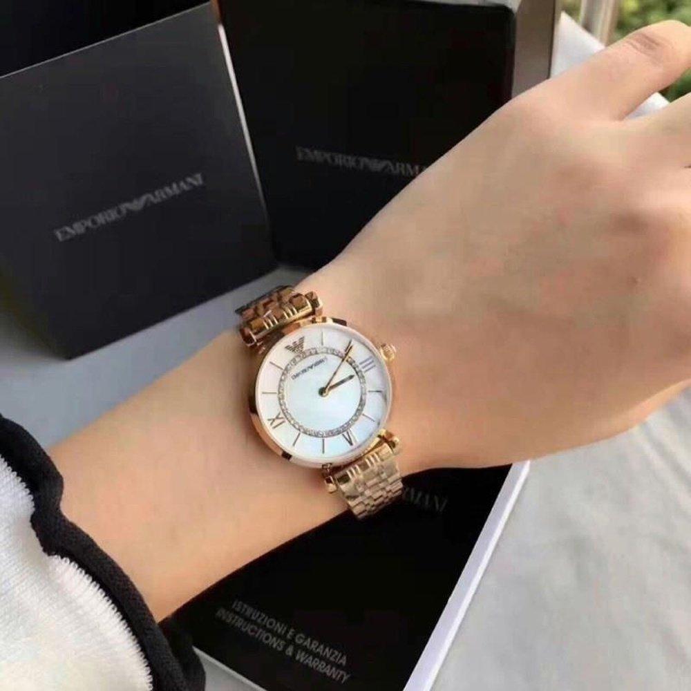 Emporio Armani Orologio da Donna AR1907 con Quadrante in Madreperla e Acciaio Inossidabile Color Oro