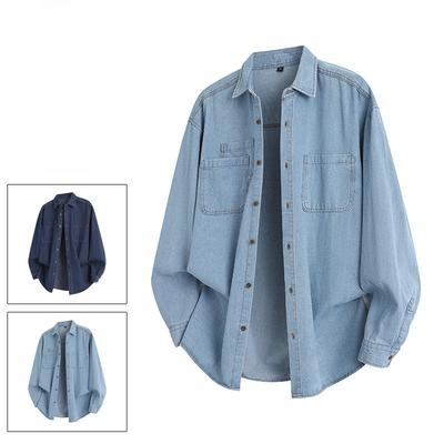 Minimalist Solid Color Men's Long-sleeved Shirts In The Autumn 2026 Denim Lapel Men's Casual Jacket Coat Men's Breathable Work Casual Jacket