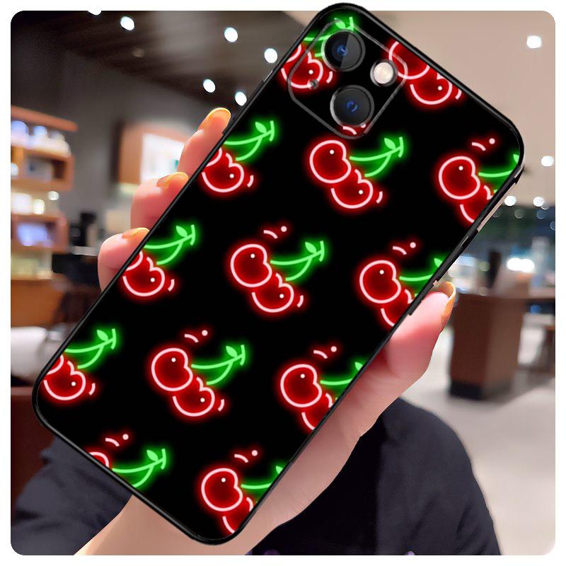 Cherry Pattern Case For iPhone 15 Pro Max 14 13 12 11 16 17 Pro Max mini 15 16 Plus 16e 17 Air Phone Cover