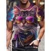 Cute Cartoon Cat Graphic T-shirt Women Funny Casual 3D Print Cats Harajuku Street T Shirts Summer Casual Fashion Men Tees Top
