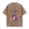 Harajuku Anime YuGiOh Tshirt Summer Short Sleeve Tee Shirt Dark Magician Girl Vintage Washed Cotton Tops Men Women Clothing