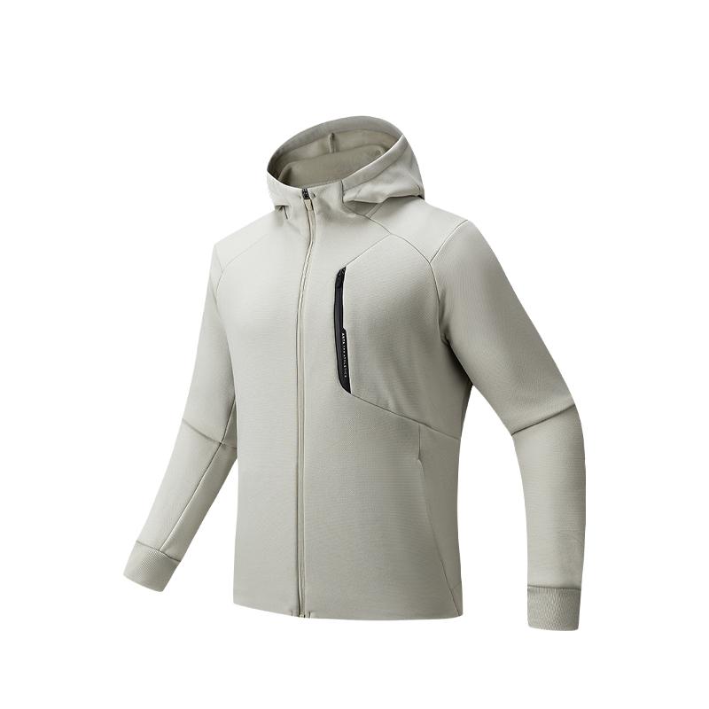 Anta Solid Color Zip-Up Hooded Versatile Casual Jacket Men Jackets 152547708N-1