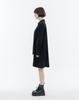 ISH Classic V-Neck Back Pleated Shirt Dress (Black)
