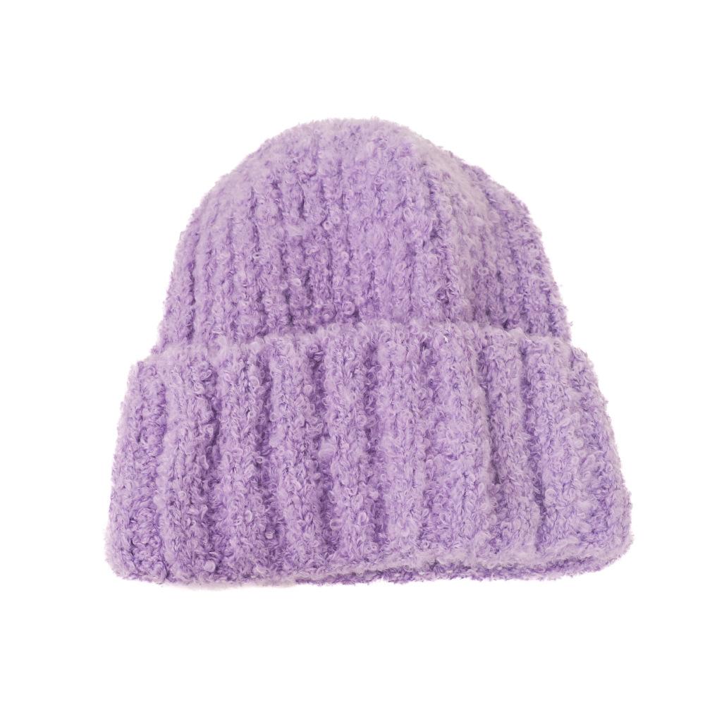 Korean Version of Women's Wool Hat Fashionable and Versatile  Big Head  Ear Protection  Cold Cold Hat  Solid Color Simple Hat