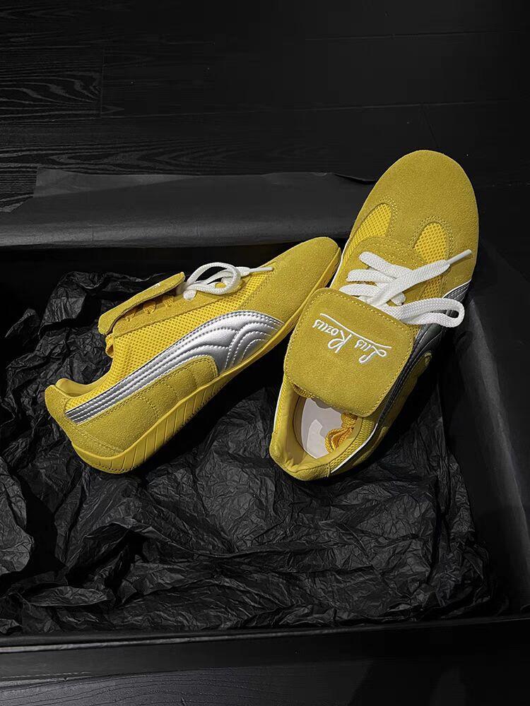 

Removable flip-top Dexun shoes women s 2025 new breathable mesh Forrest Gump shoes casual versatile flat-soled sports shoes 40 жёлтый