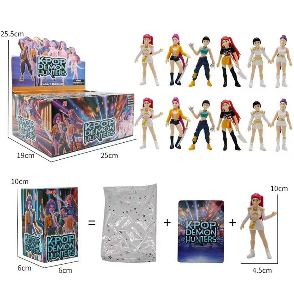 Hto Anime Demon Hunters blind box Demon Hunters Rumi Mira Zoey Tiger Toy Desk Decoration Statues Ornament Kid Christmas Gifts