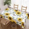 Sunflower Pattern Rectangle Table Cloth for Table Decor Kitchen Dining Waterproof Reusable Tablecloth for Table Dining Room