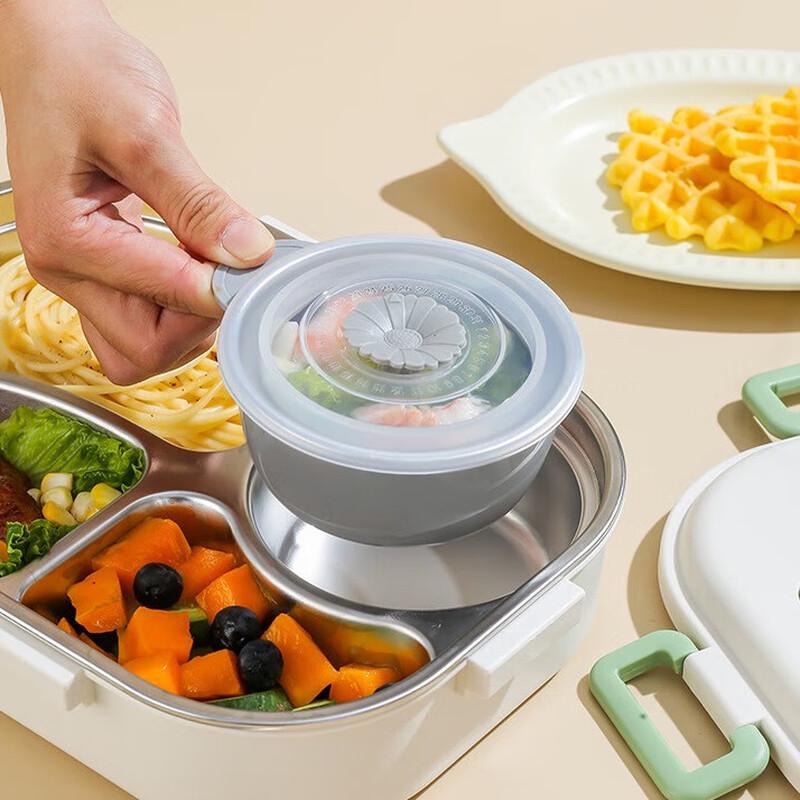 Panda 1.55L 4-Compartment 304 Stainless Steel Insulated Bento Box Set