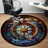 1ks Mořský kompas Kancelářský kulatý koberec, Pod kancelářské židle Ložnice Obývací pokoj Domácí dekorace, Dekorace místnosti
