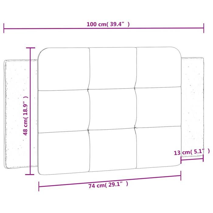 VidaXL Coussin de Tête de Lit, Oreiller Rembourré de Tête de Lit, Accessoire de Lit de Chambre à Coucher Intérieur, 374847