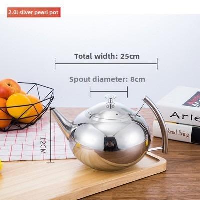 Polished Stainless Steel Teapot Water Kettle 1/1.5/2L Thickened Gas Induction Cooker Kettle with Filter Tea Pot Household