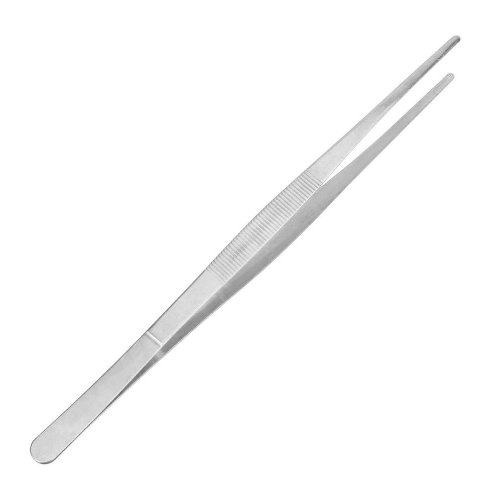 DIYWORK Stainless Steel Home Medical Garden Kitchen BBQ Tool Toothed Tweezer Straight  Tweezer Long Barbecue  Food Tong 20CM/30CM