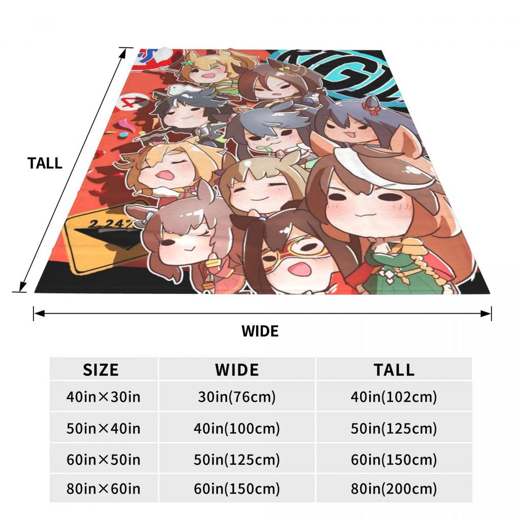Anime Uma Musume Pretty Derby Blanket Fleece Textile Decor Multi-function Warm Throw Blanket for Sofa Outdoor Bedspreads