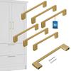 Kotarbau® Kitchen Furniture Handle Classic Modern Oblong Long Matte Gold 148 Mm Spacing 128 Mm Set Of 6