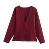 Early Autumn V-Neck Slim Cardigan & Hip Skirt Set for Women