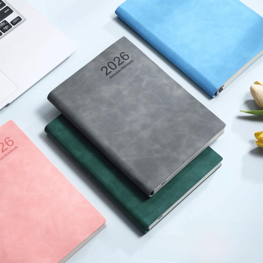 PU Leather Cover Agenda Notebook A5 Weekly Monthly Schedule Book  Conference
