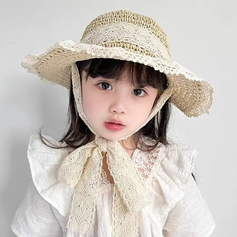 Summer Children'S Vacation Beach Hat Summer Lace Straw Hat Baby Parent-Child Spring And Autumn Sun Hat