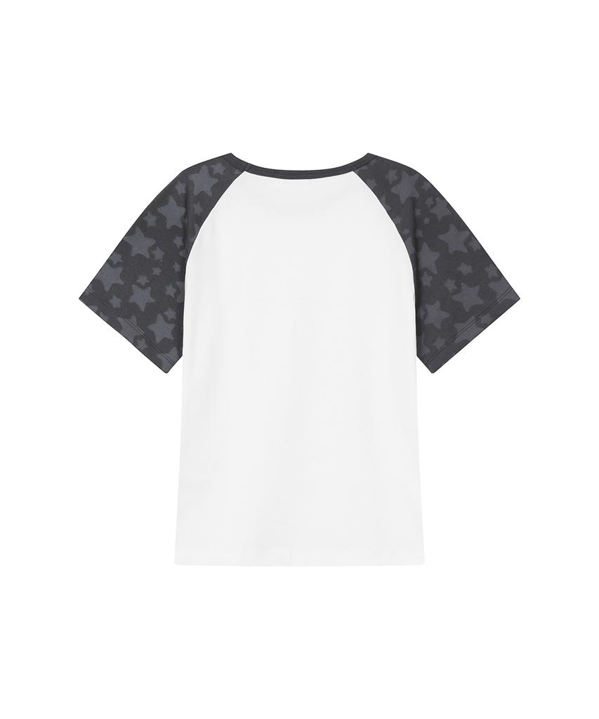 MISEKI SEOUL Midnight Stars Raglan Short Sleeve White