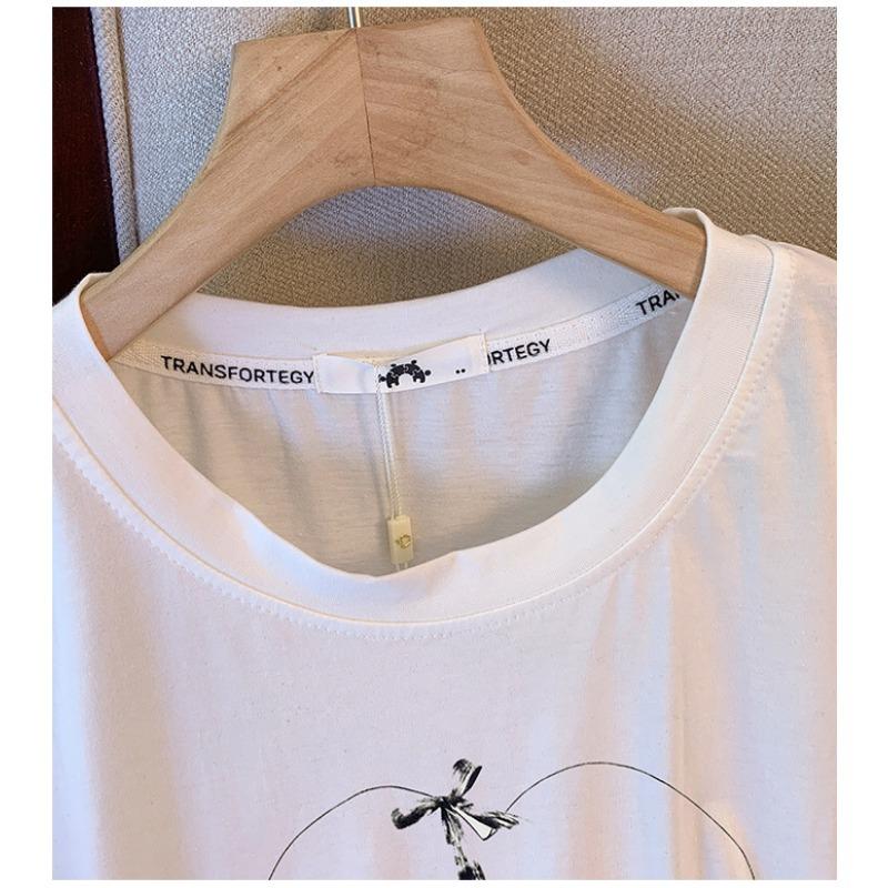 Plus Size Women's Summer New Bow All Match Slimming Short Sleeved Top