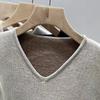 Casual Style Plush V-neck Long-sleeved T-shirt Sweater for Women Autumn and Winter
