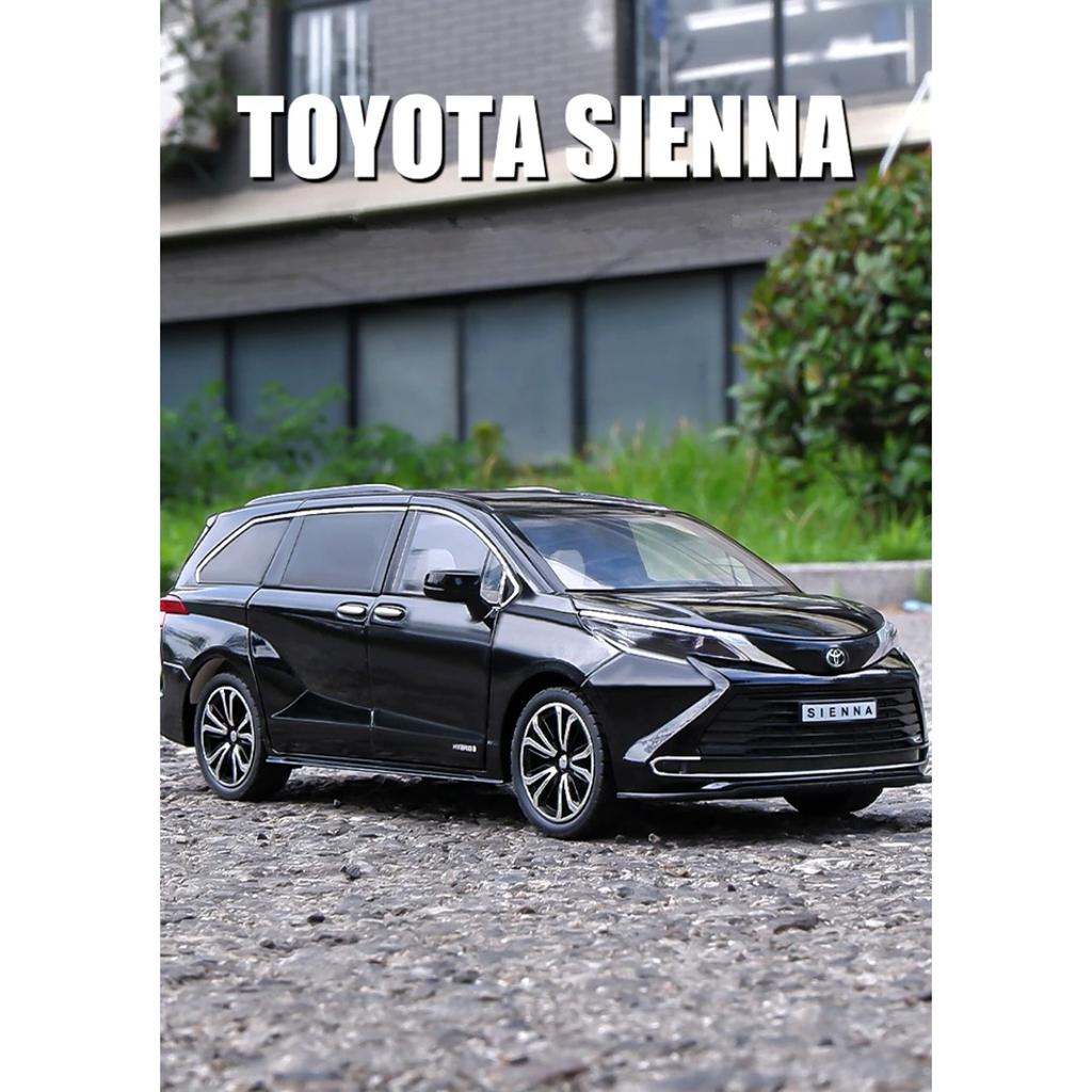 1/24 TOYOTA Sienna MPV Alloy Car Model Diecast Metal Vehicles Car Model High Simulation Sound and Light Collection Kids Toy Gift