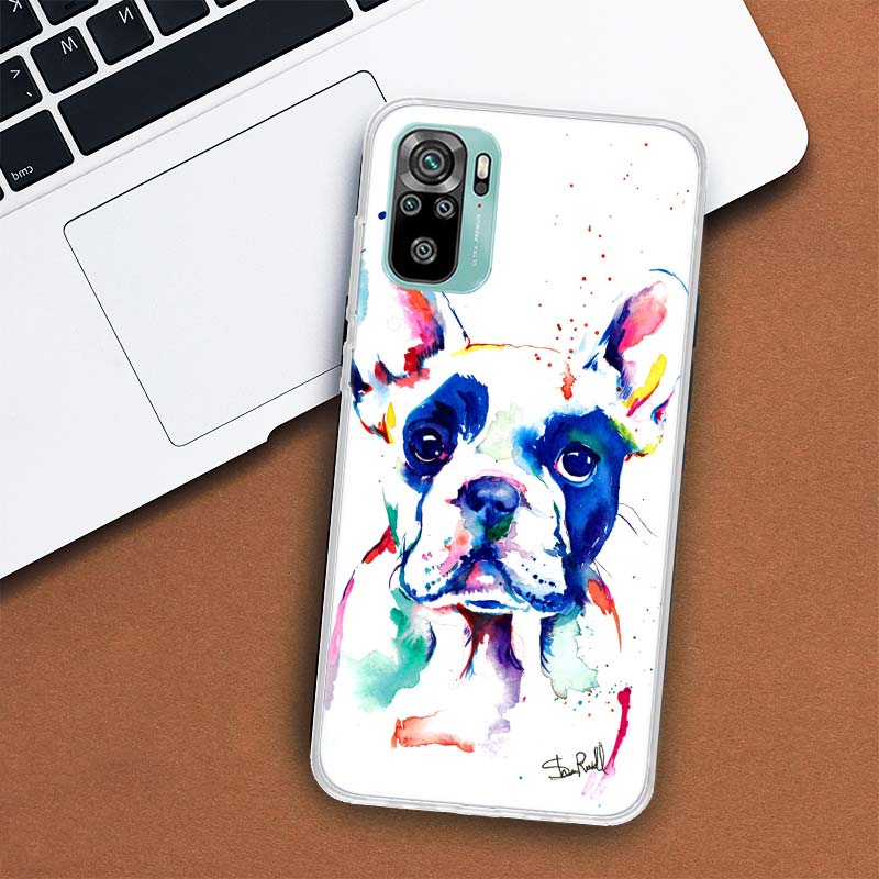 French Bulldog Dog Pug Phone Case For Xiaomi Redmi Note 10 Pro Max 10S 9 9S 9T 8 8T 11T 11S 11 5G 11E 7 6 5 4X Coque Cover