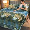 Winter Milk Velvet Bed Skirt Style Coral Fleece Bedding Set