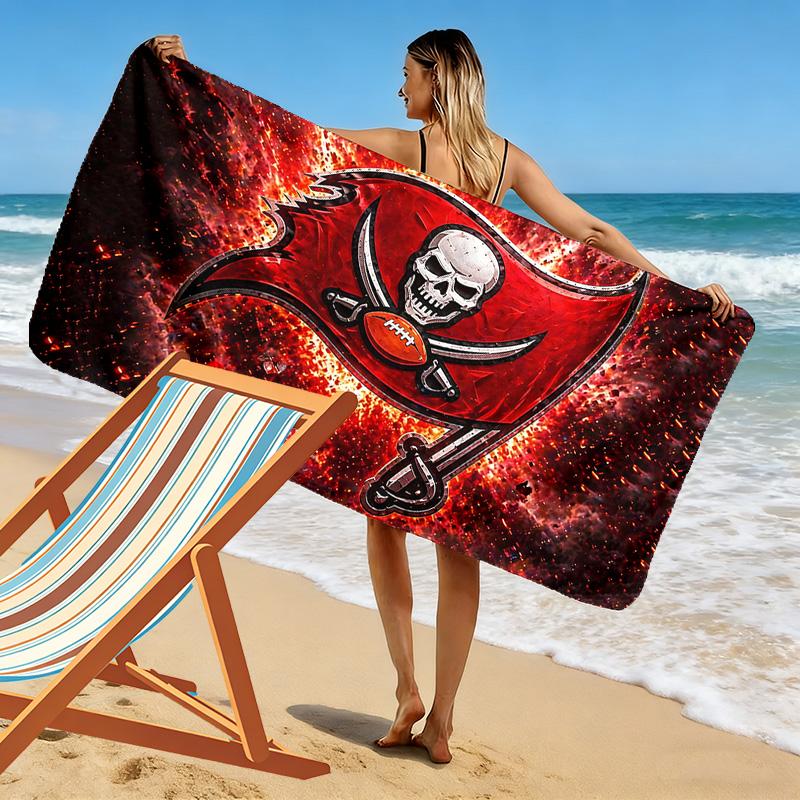 Tampa Bay Buccaneers2 Print Beach Towel, Large Soft Quick Dry Towel for Beach Camping Swimming
