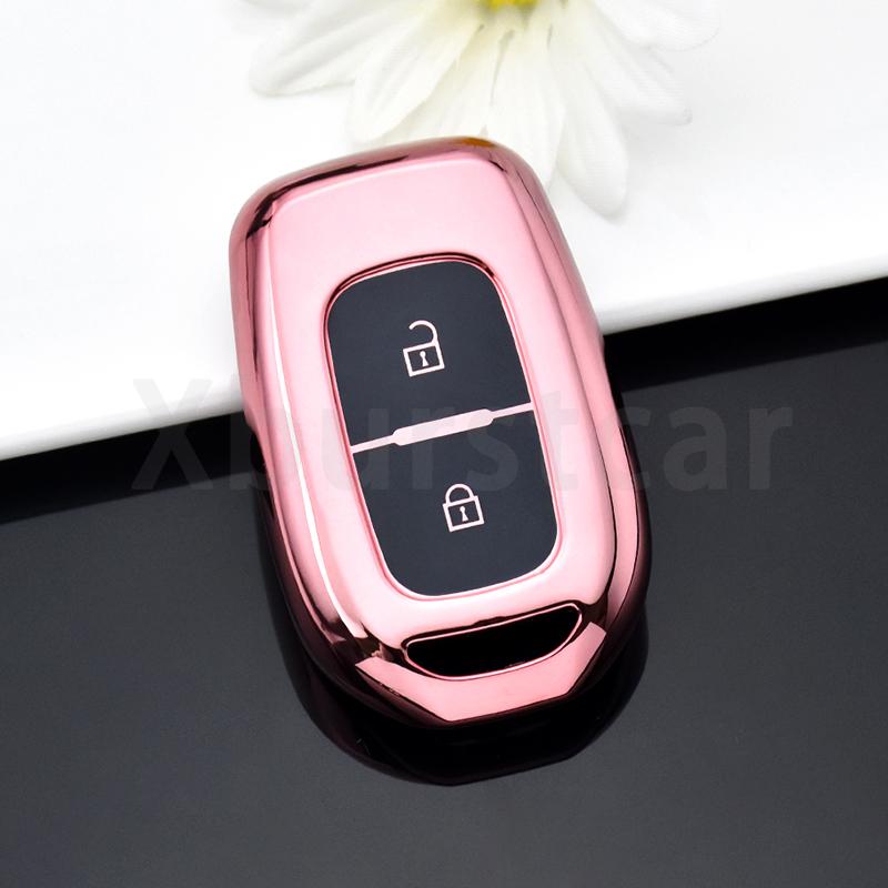 2 Buttons Tpu Car Key Cover Case Shell Fob Holder For Renault Kwid Traffic Symbol For Dacia Sandero Logan Duster Accessories