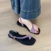 Outer Wear Square Toe Elastic Band Roman Sandals 2025 Summer New Soft-soled Sandals Niche Design Slippers Women