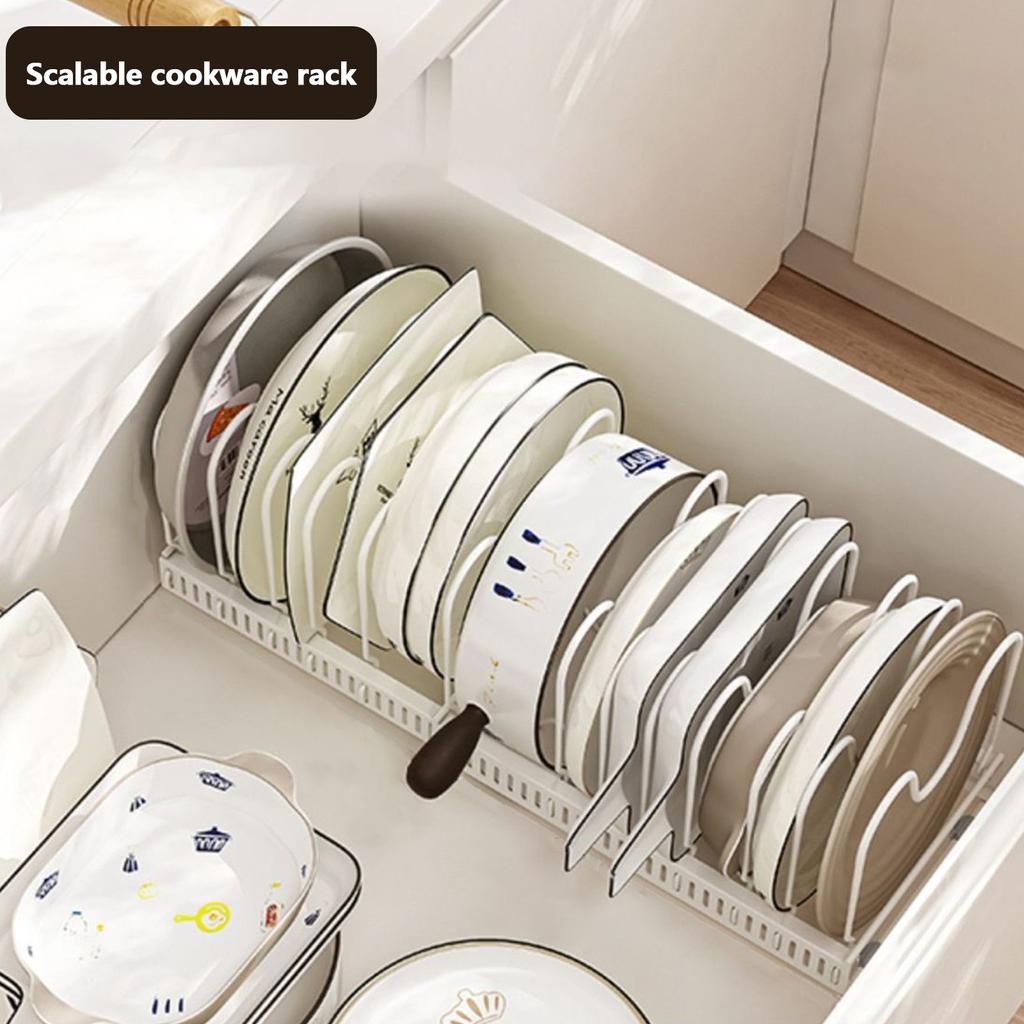 Hrnce A Pánve Skladovací Stojan: Spodní skříňka, 12,2'-22,4' zatahovací 13 nastavitelných přepážek Kuchyňská skříňka Úložný stojan na hrnce a pánve Úložný stojan na hrnce a pánve