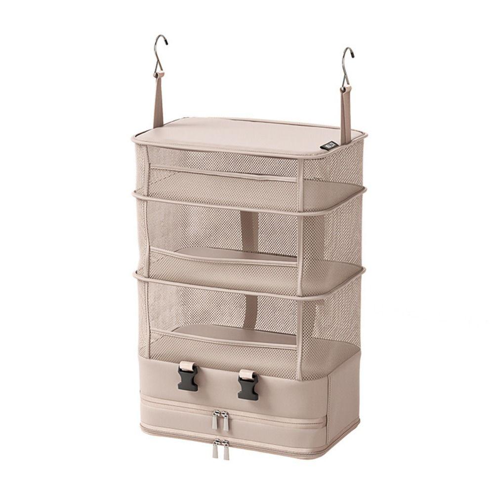 Multi Layered Hanging Clothes Storage Bag Foldable Clothing Organizer Wardrobe Organization