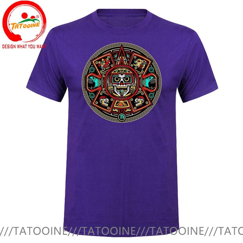 Lustiges Design Maya Azteken Kalender Kunst Sred Wams Unisex Mode Trendige Freizeitkleidung Stilvolle Oberteile T-Shirt Freizeit-T-Shirt Unisex