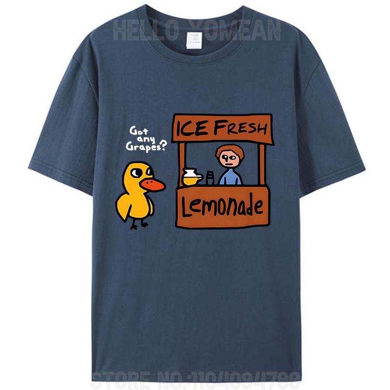 Ice Fresh Lemonade Got Any Grapes Duck Funny Saying Meme Vintage Men's T-Shirt Cotton Tee Tops
