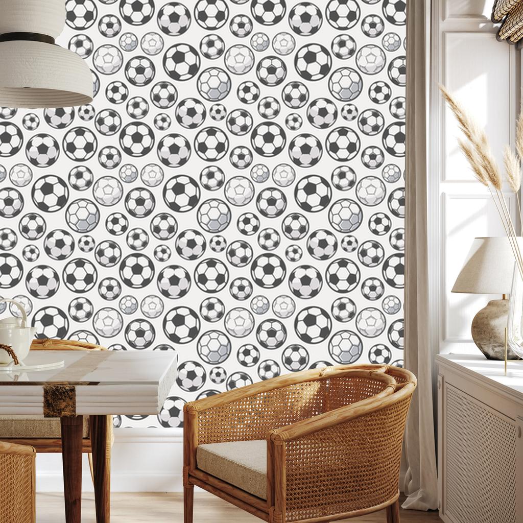 Sketched Football Wallpaper for Living Room and Bedroom 50x1000